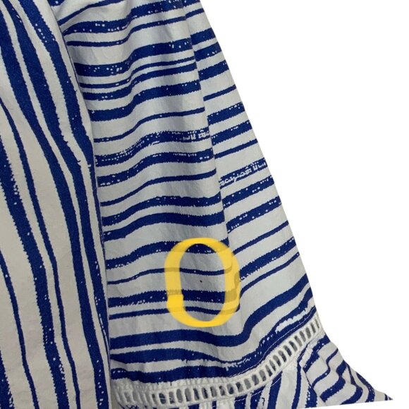 N/Nicholas Washed Stripe Off Shoulder Top Tunic 6 Cutout Bell Sleeve Resortwear - Picture 6 of 12